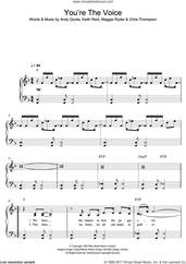 Cover icon of You're The Voice sheet music for piano solo by John Farnham, easy skill level