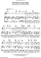 Cover icon of Wonderful Crazy Night sheet music for voice, piano or guitar by Elton John, intermediate skill level