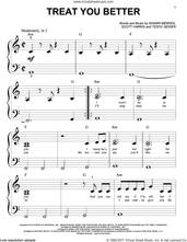 Cover icon of Treat You Better sheet music for piano solo (big note book) by Shawn Mendes, Scott Harris and Teddy Geiger, easy piano (big note book)