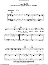 Cover icon of Last Night sheet music for voice, piano or guitar by Justin Timberlake, Chad Hugo and Pharrell Williams, intermediate skill level