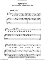 Cover icon of Right For Me sheet music for voice, piano or guitar by Justin Timberlake, Tim Mosley and Warren Mathis, intermediate skill level