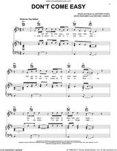 Cover icon of Don't Come Easy sheet music for voice, piano or guitar by Isaiah, Anthony Egizii, David Musumeci and Michael Angelo, intermediate skill level