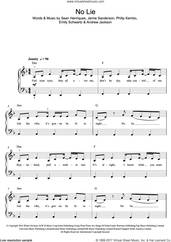 Cover icon of No Lie (featuring Dua Lipa) sheet music for piano solo (beginners) by Sean Paul, Dua Lipa, Andrew Jackson, Emily Schwartz, Jamie Sanderson, Philip Kembo and Sean Henriques, beginner piano (beginners)