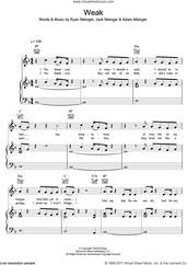 Cover icon of Weak sheet music for voice, piano or guitar by AJR, Adam Metzger, Jack Metzger and Ryan Metzger, intermediate skill level