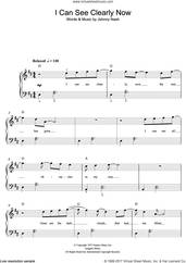 Cover icon of I Can See Clearly Now sheet music for piano solo (beginners) by Johnny Nash, beginner piano (beginners)