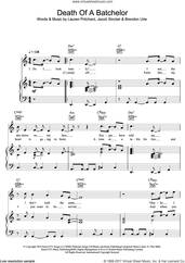 Cover icon of Death of a Bachelor sheet music for voice, piano or guitar by Panic! At The Disco, Brendon Urie, Jacob Sinclair and Lauren Pritchard, intermediate skill level