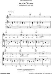 Cover icon of Words Of Love sheet music for voice, piano or guitar by Buddy Holly, intermediate skill level
