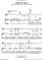 Cover icon of Valley Of Tears sheet music for voice, piano or guitar by Buddy Holly, Dave Bartholomew and Fats Domino, intermediate skill level