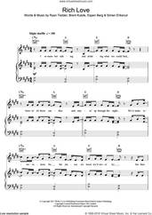 Cover icon of Rich Love (featuring Seeb) sheet music for voice, piano or guitar by OneRepublic, Seeb, Brent Kutzle, Espen Berg, Ryan Tedder and Simen Eriksrud, intermediate skill level