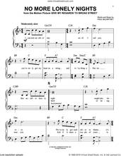 Cover icon of No More Lonely Nights sheet music for piano solo by Paul McCartney, easy skill level