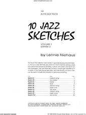 Cover icon of 10 Jazz Sketches, Volume 1 sheet music for three alto saxophones by Lennie Niehaus, intermediate skill level