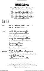 Cover icon of Barcelona sheet music for guitar (chords) by Ed Sheeran, Amy Wadge, Benjamin Levin, Foy Vance and John McDaid, intermediate skill level