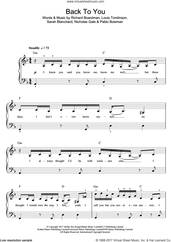 Cover icon of Back To You (featuring Bebe Rexha) sheet music for piano solo (beginners) by Louis Tomlinson, Bebe Rexha, Digital Farm Animals, Nicholas Gale, Pablo Bowman, Richard Boardman and Sarah Blanchard, beginner piano (beginners)