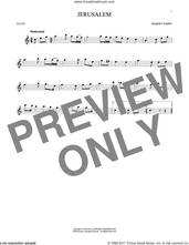 Cover icon of Jerusalem sheet music for flute solo by C.H. Parry, intermediate skill level