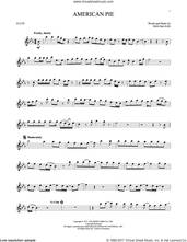 Cover icon of American Pie sheet music for flute solo by Don McLean, intermediate skill level