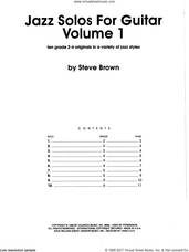 Cover icon of Jazz Solos For Guitar, Volume 1 sheet music for guitar solo by Steve Brown, intermediate skill level