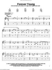 Cover icon of Forever Young sheet music for guitar solo (chords) by Rod Stewart, Bob Dylan, Jim Cregan and Kevin Savigar, easy guitar (chords)