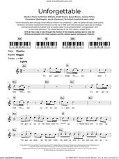 Cover icon of Unforgettable (featuring Swae Lee) sheet music for piano solo (keyboard) by French Montana, Swae Lee, Aaquil Brown, Christopher Washington, Jagvir Aujla, Jeremy Felton, Karim Kharbouch, Khalif Brown, McCulloch Sutphin and Michael Williams, intermediate piano (keyboard)