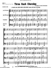 Cover icon of Three Bach Chorales (COMPLETE) sheet music for brass ensemble by Johann Sebastian Bach and James Christensen, intermediate skill level