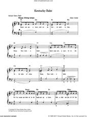 Cover icon of Kentucky Babe sheet music for voice and piano by Adam Geibel, intermediate skill level