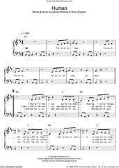 Cover icon of Human sheet music for piano solo by Rag'n'Bone Man, Jamie Hartman and Rory Graham, easy skill level