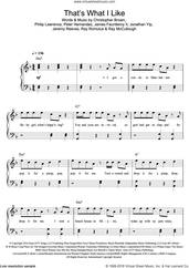 Cover icon of That's What I Like sheet music for piano solo by Bruno Mars, Chris Brown, James Fauntleroy, Jeremy Reeves, Jonathan Yip, Peter Hernandez, Philip Lawrence, Ray McCullough and Ray Romulus, easy skill level