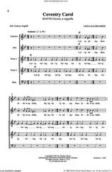 Cover icon of Coventry Carol sheet music for choir (SSATTB) by Linda Kachelmeier, intermediate skill level