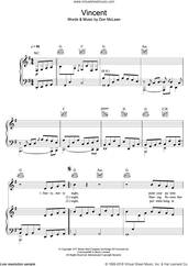Cover icon of Vincent (Starry Starry Night) sheet music for voice, piano or guitar by James Blake and Don McLean, intermediate skill level