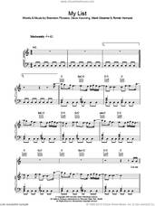 Cover icon of My List sheet music for voice, piano or guitar by The Killers, Brandon Flowers, Dave Keuning, Mark Stoermer and Ronnie Vannucci, intermediate skill level