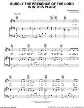 Cover icon of Surely The Presence Of The Lord Is In This Place sheet music for voice, piano or guitar by Lanny Wolfe, intermediate skill level