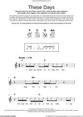 Cover icon of These Days (featuring Jess Glynne, Macklemore and Dan Caplen) sheet music for ukulele by Rudimental, Dan Caplen, Jess Glynne, Macklemore, Benjamin Weaver, Gary Barlow, Howard Donald, Jamie Norton and Mark Owen, intermediate skill level