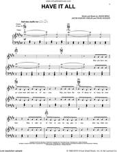 Cover icon of Have It All sheet music for voice, piano or guitar by Jason Mraz, David Hodges and Jacob Kasher Hindlin, intermediate skill level