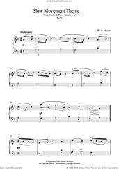 Cover icon of Slow Movement Theme from Violin and Piano Sonata in C, K296 sheet music for piano solo by Wolfgang Amadeus Mozart, classical score, intermediate skill level