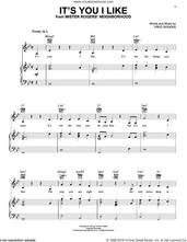 Cover icon of It's You I Like sheet music for voice, piano or guitar by Fred Rogers, intermediate skill level