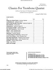 Cover icon of Classics For Trombone Quartet - 2nd Trombone sheet music for trombone quartet by Michael Forbes, intermediate skill level