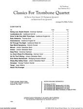 Cover icon of Classics For Trombone Quartet - 3rd Trombone sheet music for trombone quartet by Michael Forbes, classical score, intermediate skill level