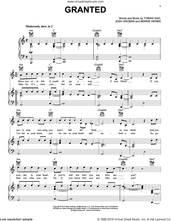 Cover icon of Granted sheet music for voice, piano or guitar by Josh Groban, Bernie Herms and Toby Gad, intermediate skill level