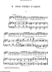 Cover icon of Trois Poemes d'Amour sheet music for piano solo by Erik Satie, classical score, intermediate skill level