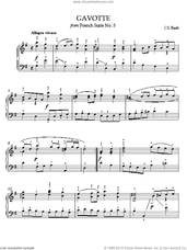 Cover icon of Gavotte in G Major sheet music for piano solo by Johann Sebastian Bach, intermediate skill level