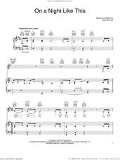 Cover icon of On A Night Like This sheet music for voice, piano or guitar by Dave Barnes, wedding score, intermediate skill level