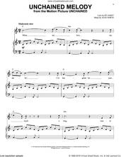 Cover icon of Unchained Melody sheet music for voice and piano by The Righteous Brothers, Al Hibbler, Elvis Presley, Les Baxter, Alex North and Hy Zaret, wedding score, intermediate skill level