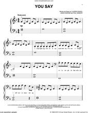 Cover icon of You Say sheet music for piano solo (big note book) by Lauren Daigle, Jason Ingram and Paul Mabury, easy piano (big note book)