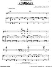 Cover icon of Unshaken (from Red Dead Redemption 2) sheet music for voice, piano or guitar by Michael Archer, Daniel Lanois and Rocco DeLuca, intermediate skill level