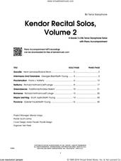 Cover icon of Kendor Recital Solos, Volume 2 - Bb Tenor Saxophone With Piano Accompaniment and MP3s (complete set of parts) sheet music for tenor saxophone and piano, intermediate skill level