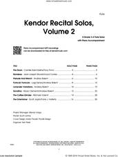 Cover icon of Kendor Recital Solos, Volume 2 - Flute With Piano Accompaniment and MP3s (complete set of parts) sheet music for flute and piano, intermediate skill level