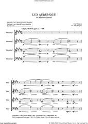 Cover icon of Lux Aurumque for Marimba Quartet (arr. Joby Burgess) (COMPLETE) sheet music for percussions by Eric Whitacre and Joby Burgess, intermediate skill level