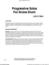 Cover icon of Progressive Solos For Snare Drum sheet music for percussions by John H. Beck, intermediate skill level