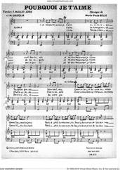 Cover icon of Pourquoi Je T'aime sheet music for voice and piano by Marie Paule Belle, Francoise Mallet-Joris, Michel Grisolia and Michel Grisolia, Francoise Mallet-Joris, Marie Paule Belle, classical score, intermediate skill level