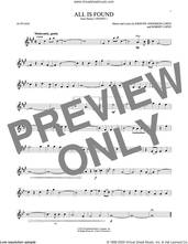 Cover icon of All Is Found (from Disney's Frozen 2) sheet music for alto saxophone solo by Evan Rachel Wood, Kristen Anderson-Lopez and Robert Lopez, intermediate skill level