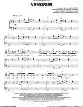 Cover icon of Memories sheet music for voice and piano by Maroon 5, Adam Levine, Jacob Hindlin, Jon Bellion, Michael Pollack, Stefan Johnson and Vincent Ford, intermediate skill level